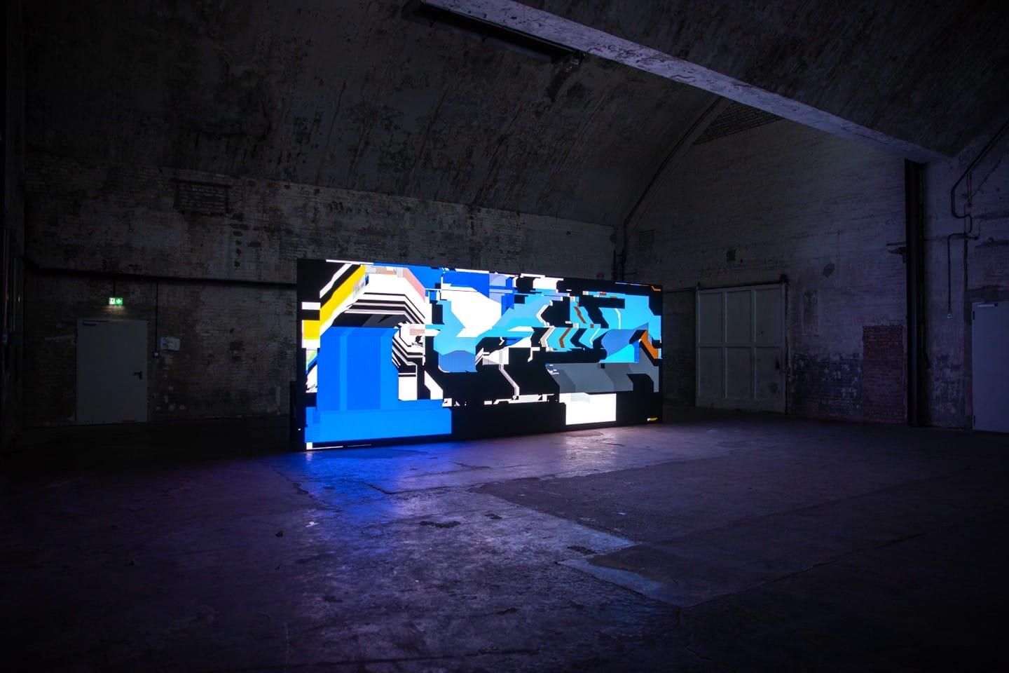 AGH 1 at Funkhaus Berlin, December 2023 — the LED wall in the dark hall